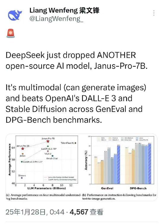 DeepSeek創始人凌晨宣布！多模態Janus-Pro-7B模型發布并開源，擊敗OpenAlDALL-E3